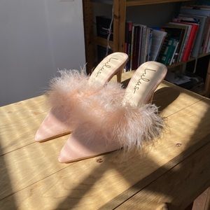 Pink Feather Lulu Heels